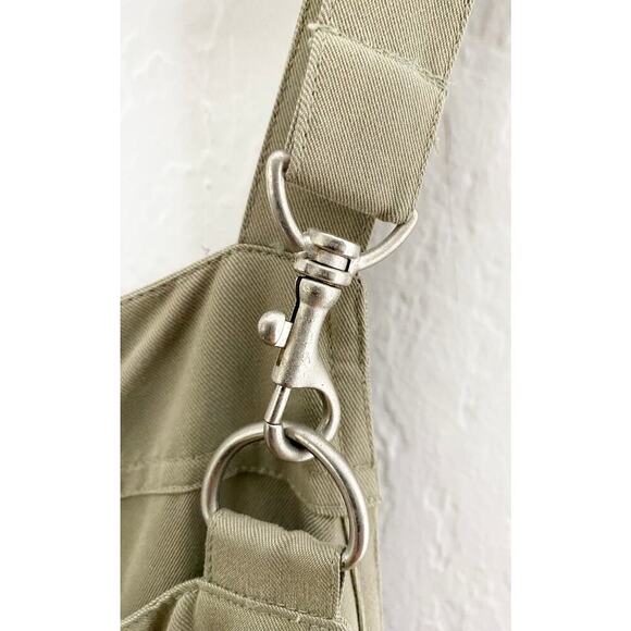 Casual Corner Annex Women's Khaki Overall Apron Maxi Dress Jumper Hook Straps L - Picture 4 of 8